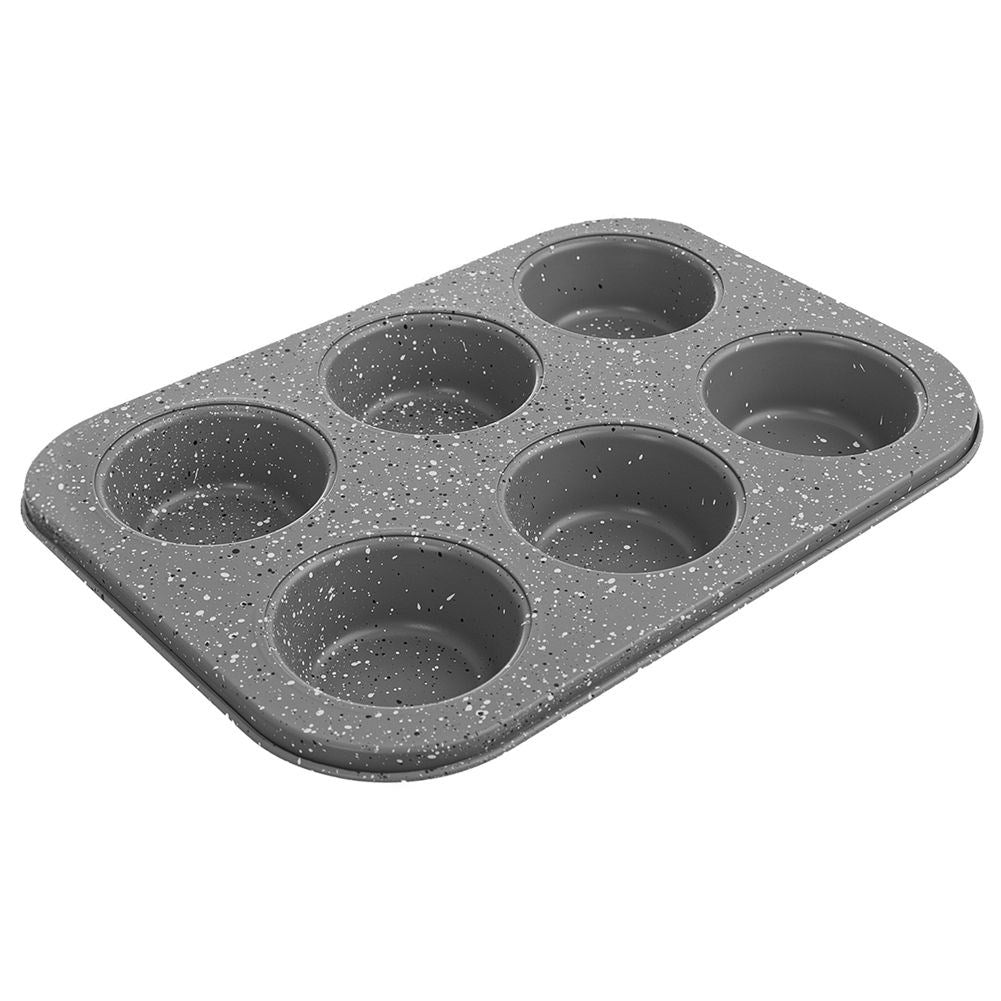 Muffin tin for 6 large muffins with non-stick coating