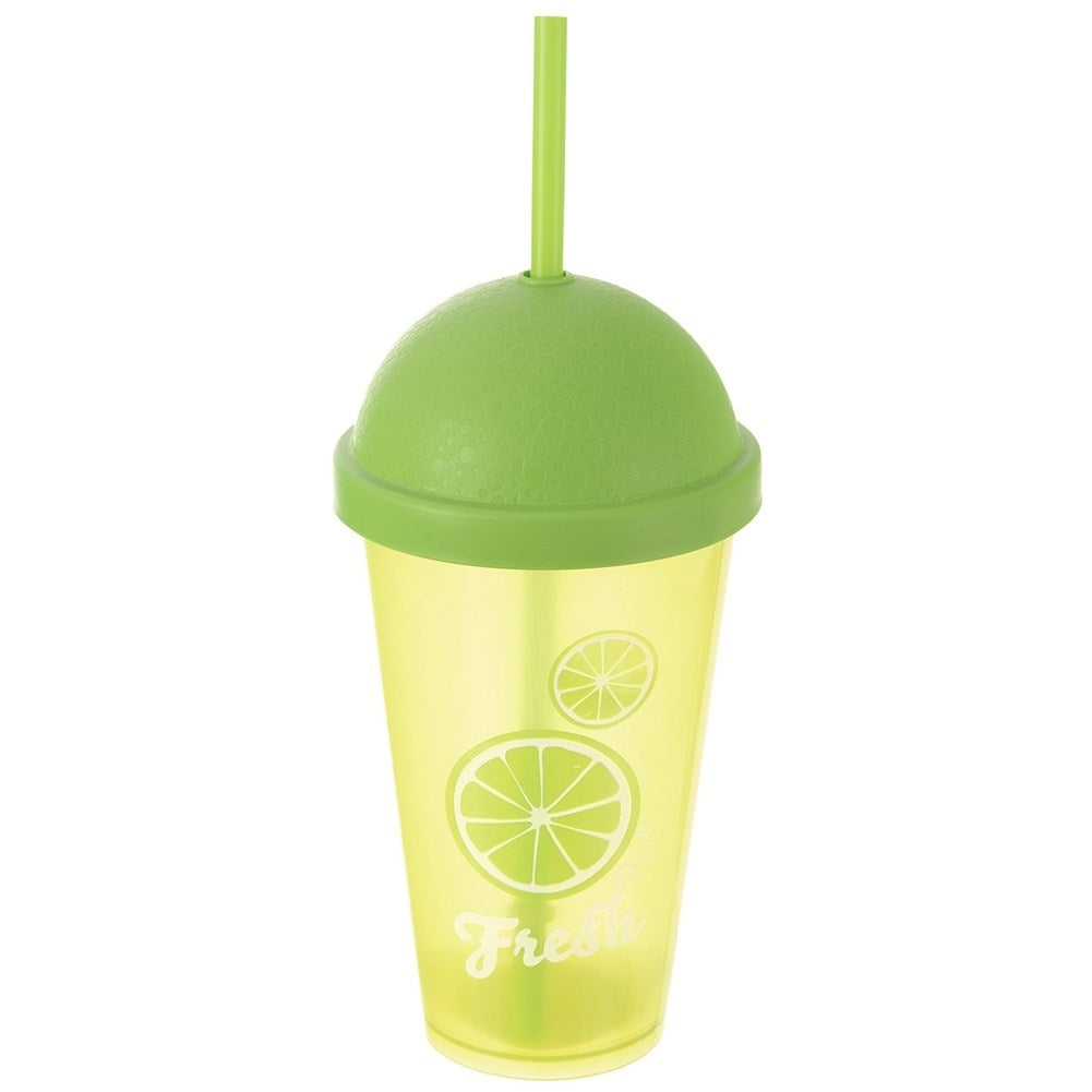 Mug with lid and straw for smoothies and iced tea