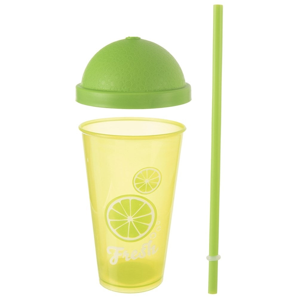 Mug with lid and straw for smoothies and iced tea