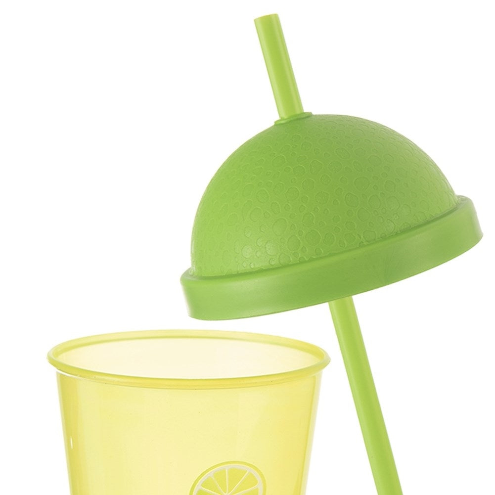 Mug with lid and straw for smoothies and iced tea