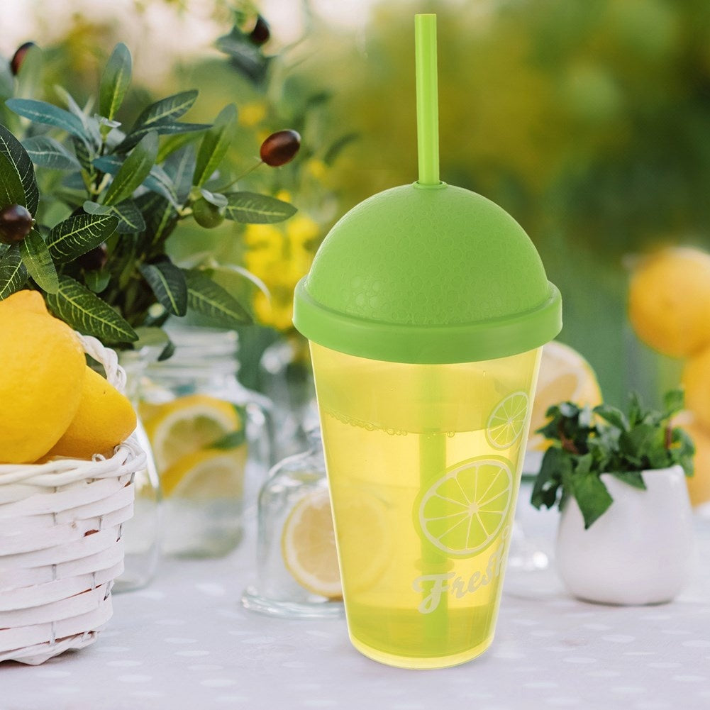 Mug with lid and straw for smoothies and iced tea