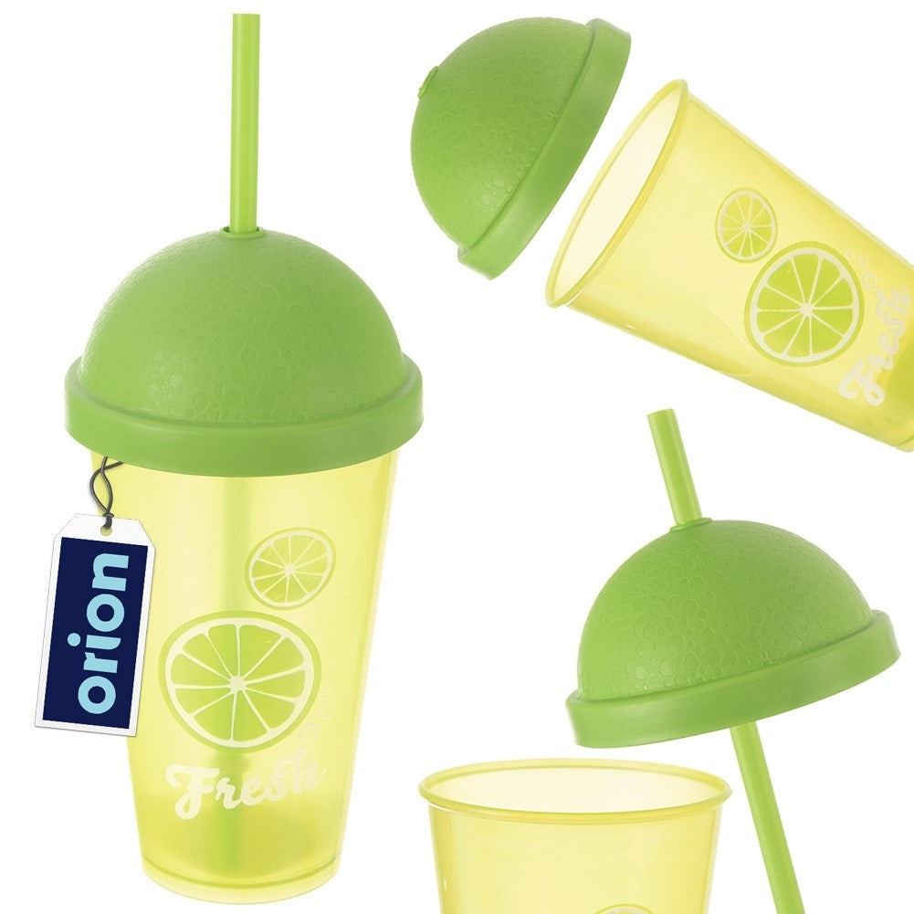 Mug with lid and straw for smoothies and iced tea