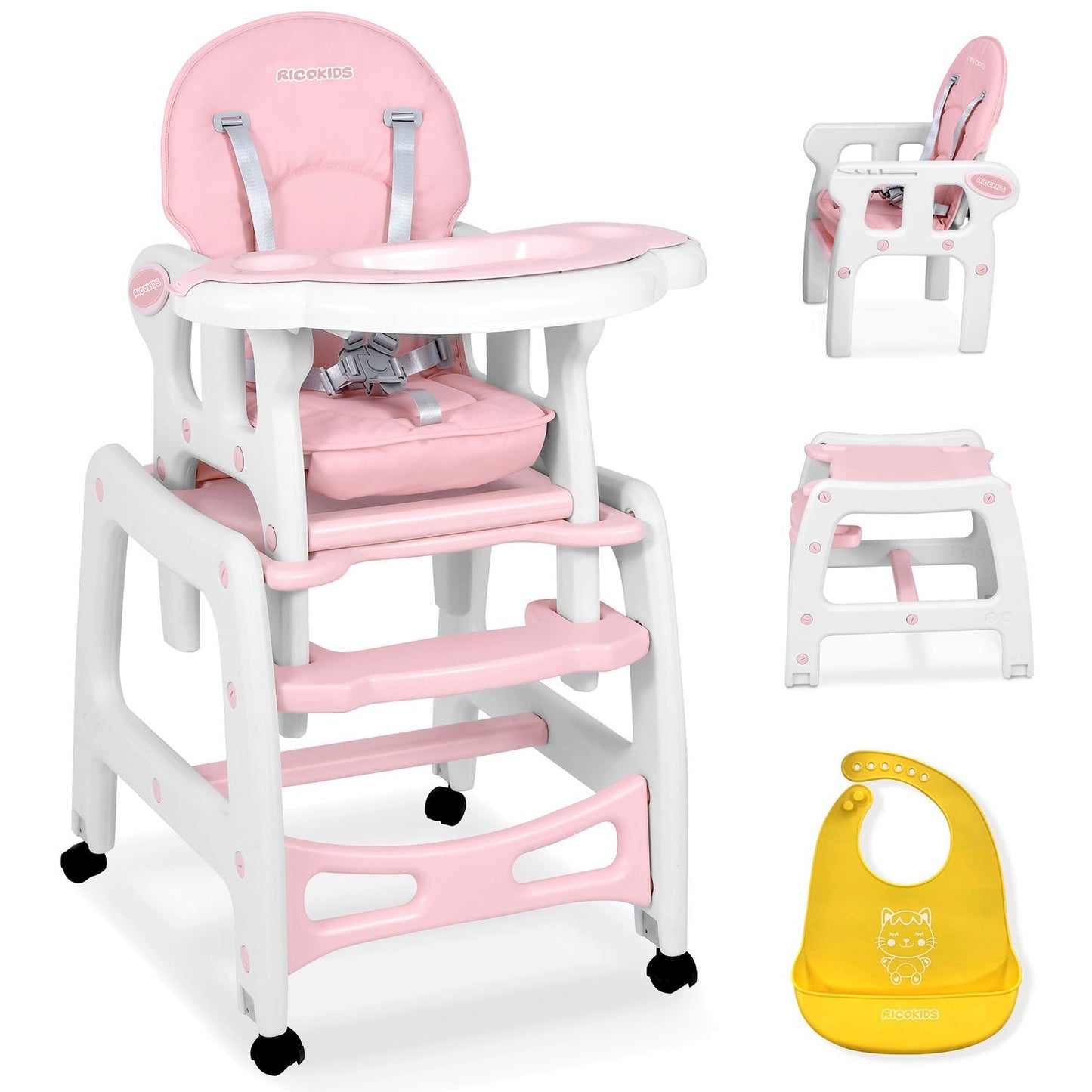 Multifunctional 5-in-1 Dining Chair Sinco, Pink