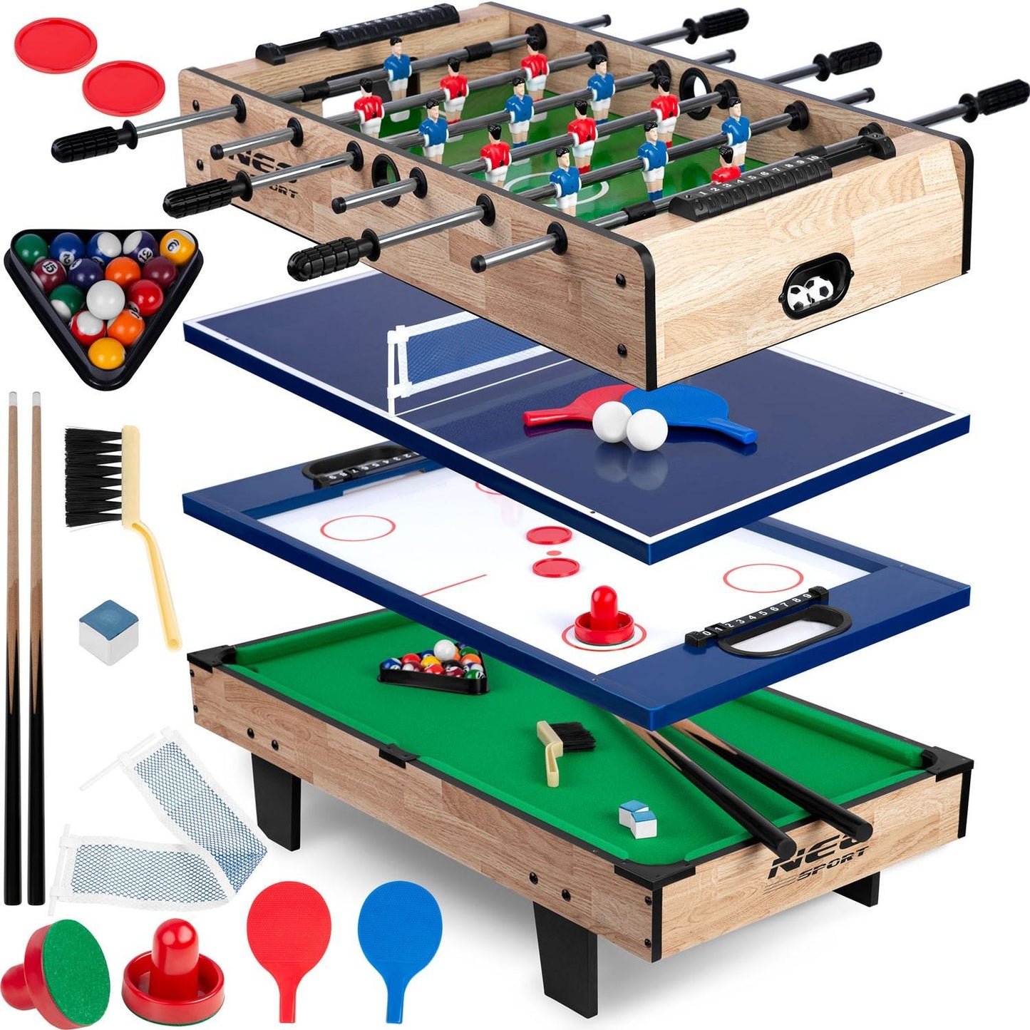 Multifunctional Game Table 4-in-1 80x43x30cm NS-800 Wood
