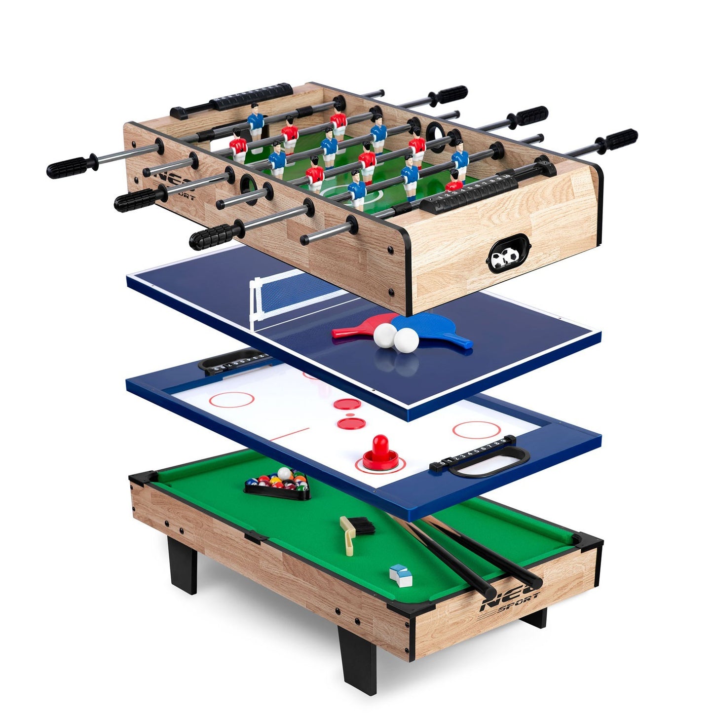 Multifunctional Game Table 4-in-1 80x43x30cm NS-800 Wood