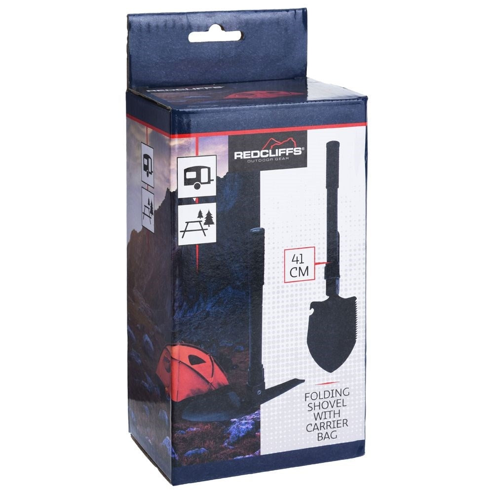 Multifunctional black shovel with case - shovel, saw, compass
