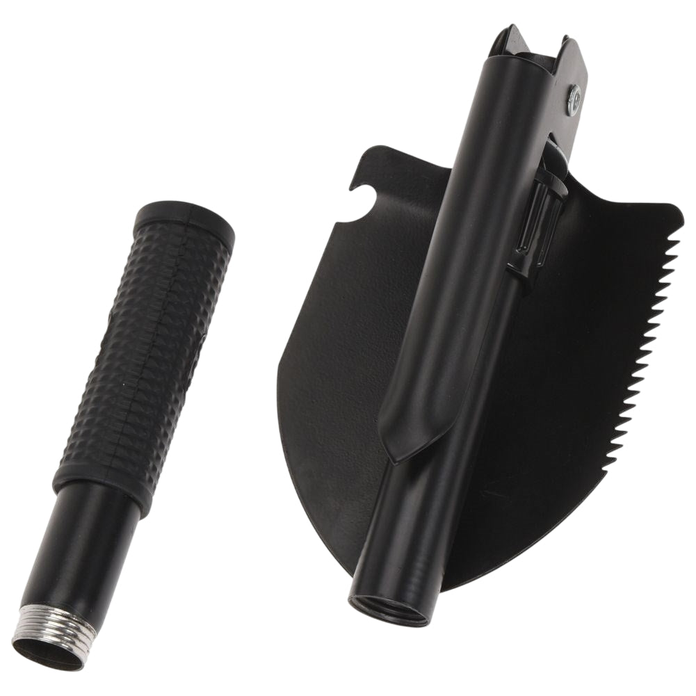 Multifunctional black shovel with case - shovel, saw, compass