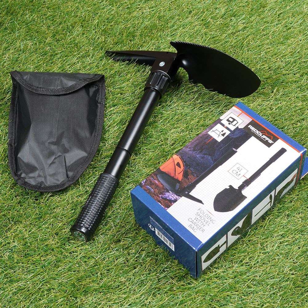 Multifunctional black shovel with case - shovel, saw, compass