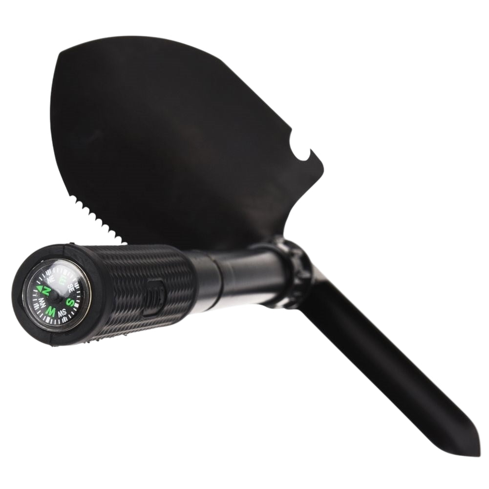 Multifunctional black shovel with case - shovel, saw, compass
