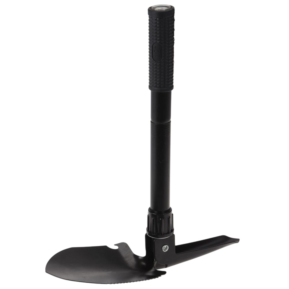 Multifunctional black shovel with case - shovel, saw, compass