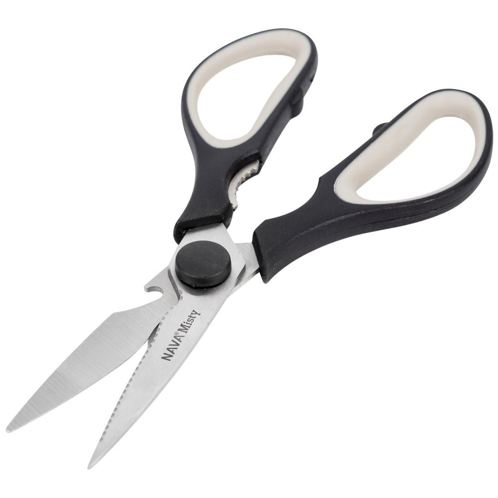 Multifunctional kitchen scissors: scissors, nutcracker, cap opener