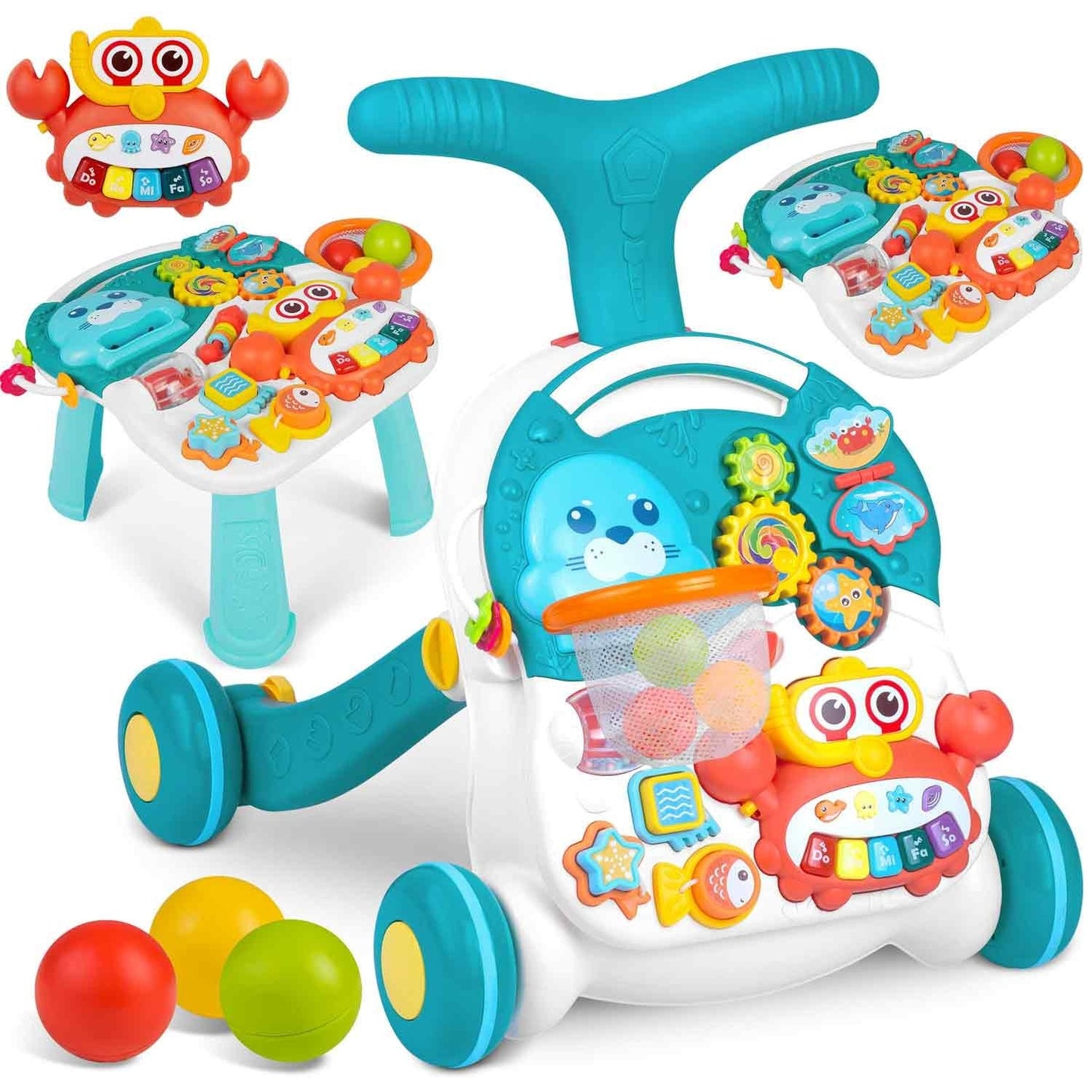 Multifunctional learning and play table 3-in-1 RK-810 white-blue