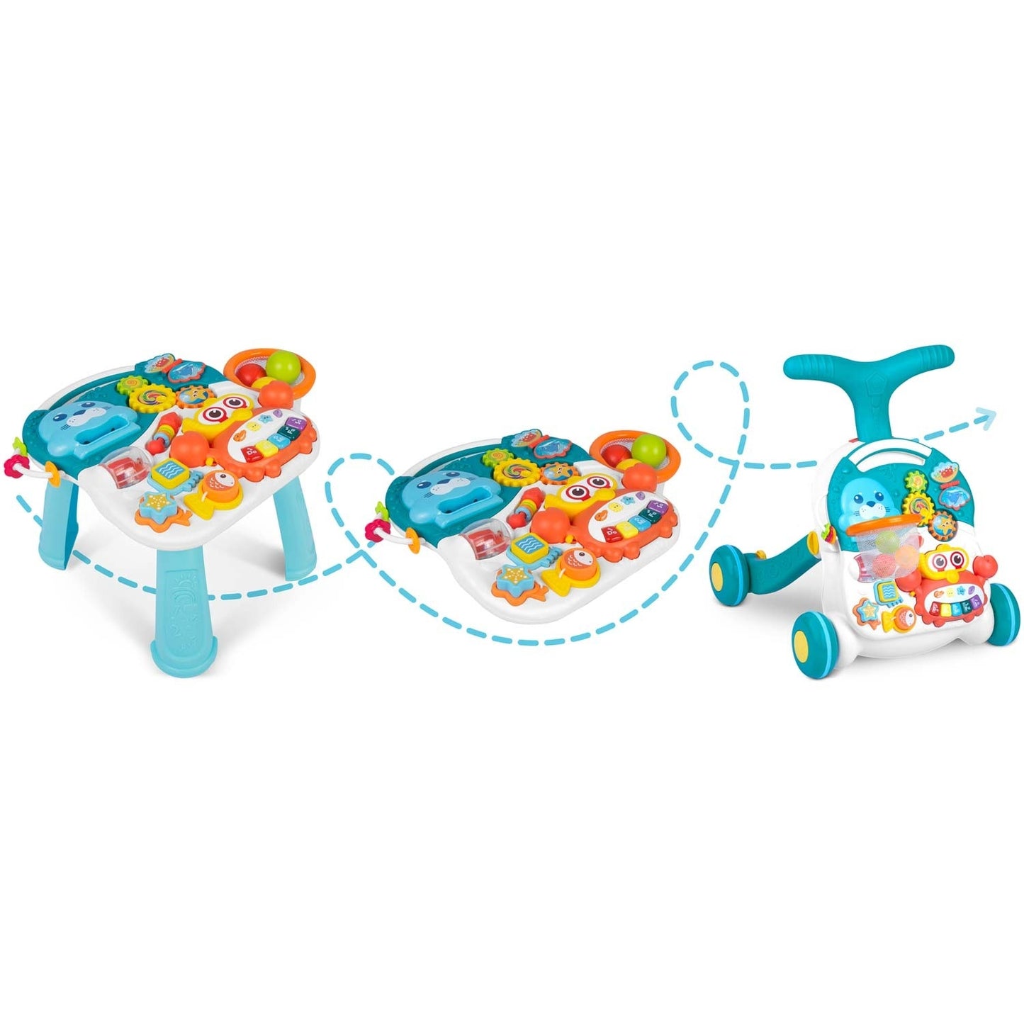 Multifunctional learning and play table 3-in-1 RK-810 white-blue