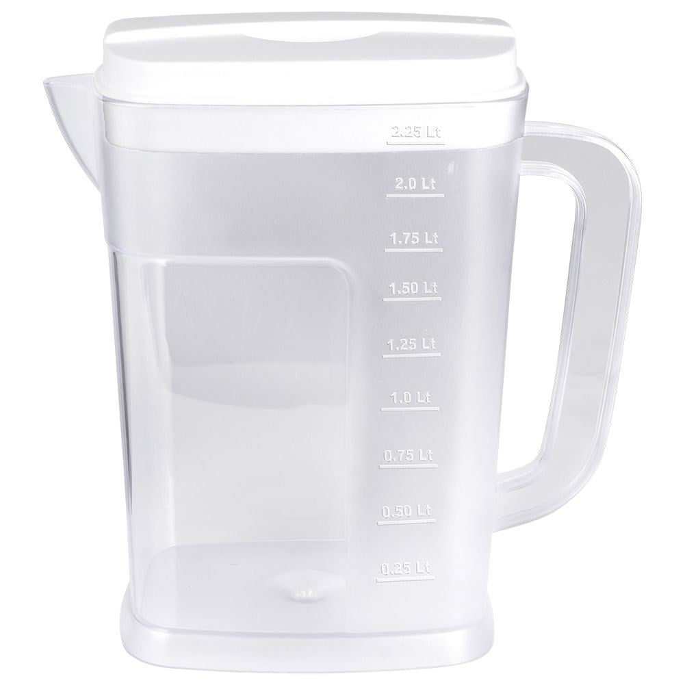 Multifunctional plastic jug with measuring scale and refrigerator-friendly design