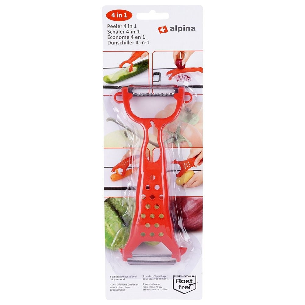 Multifunctional vegetable peeler 4-in-1 with steel blade