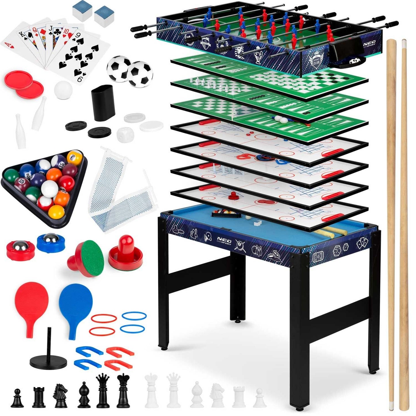 Multi game table 12in1 106x59x90 cm NS-801 black
