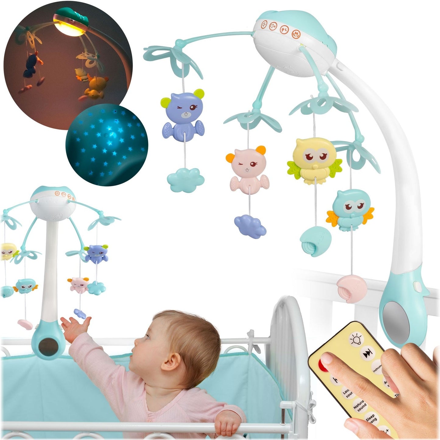 Music Box with Projector for Crib RK-813 Blue