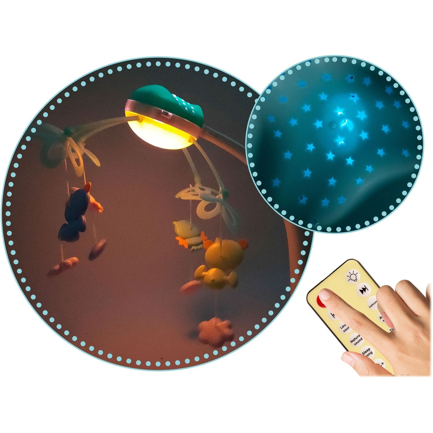 Music Box with Projector for Crib RK-813 Blue
