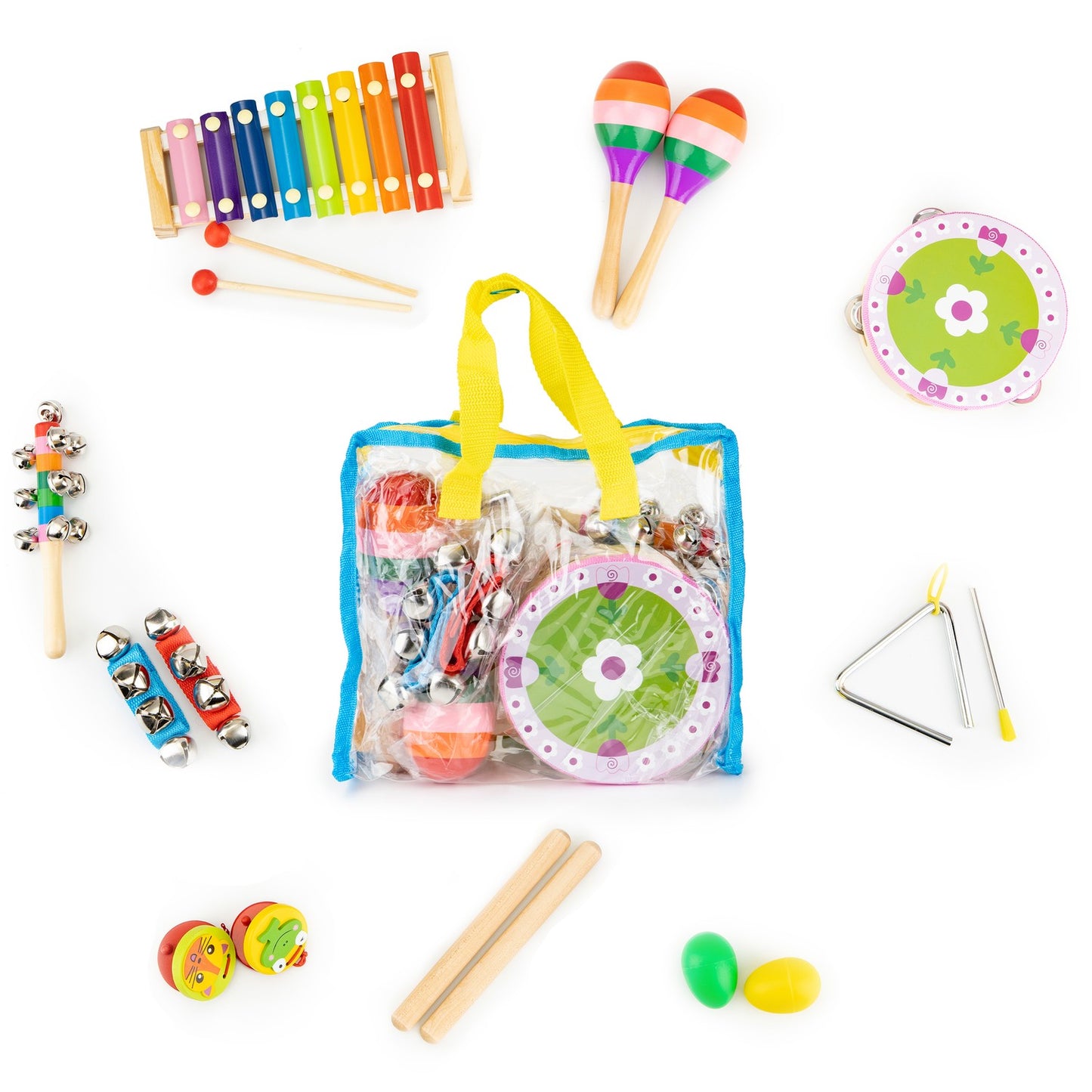 Music set of 14 instruments + bag Ecotoys
