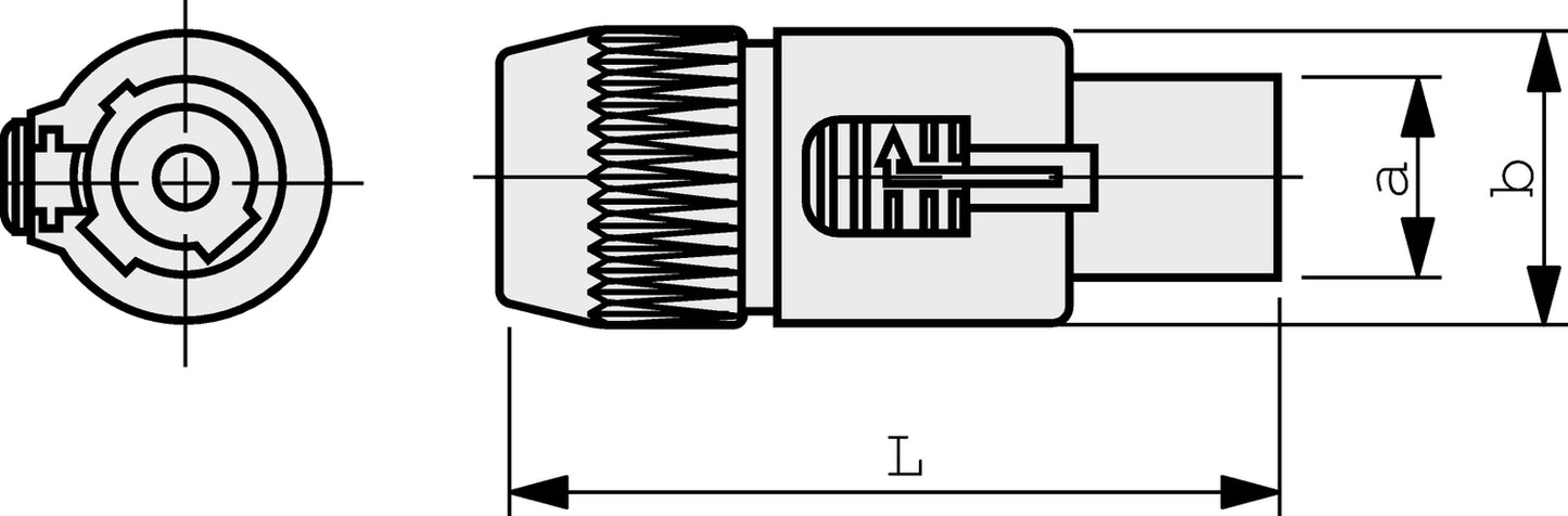 NAC3FCB Lockable cable connector, power-in, screw terminals, gray