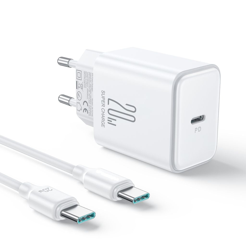 NEXTBATT 20W Fast Charger PD + 60W USB-C Cable, 1m - White