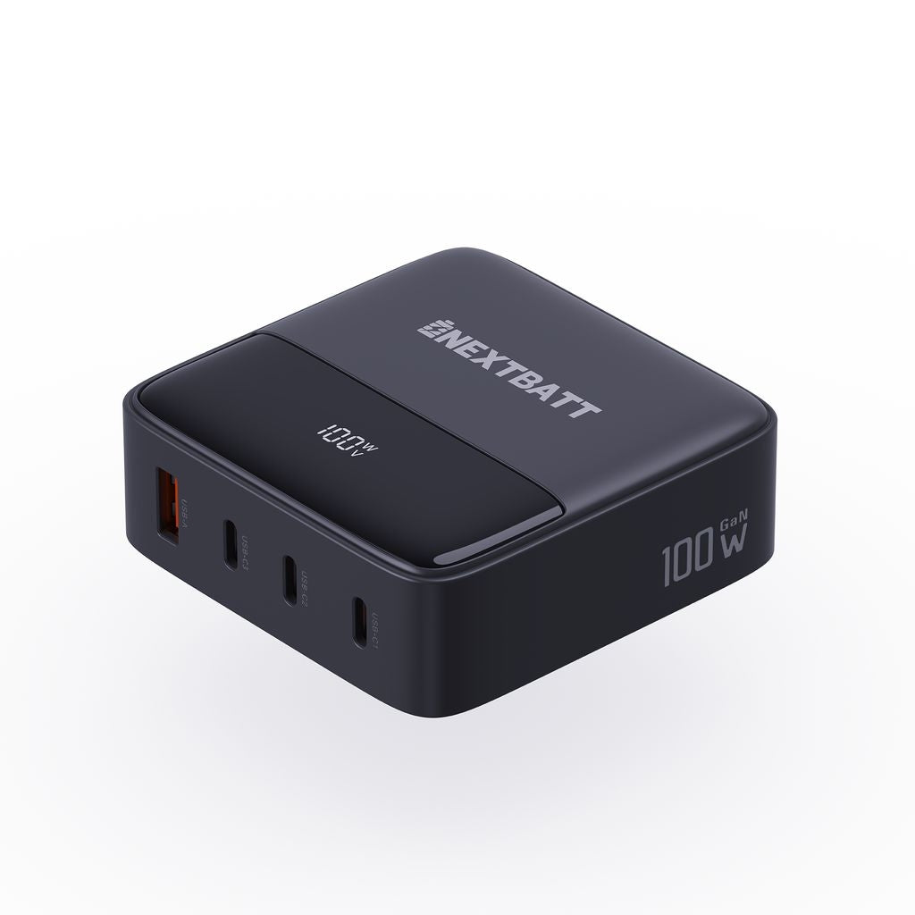 NEXTBATT 4-in-1 100W GaN Multi USB Charger with 3 USB-C ports and 1 USB-A port