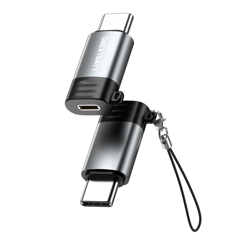 NEXTBATT Lightning female to USB-C 2.0 adapter - Black/Gray
