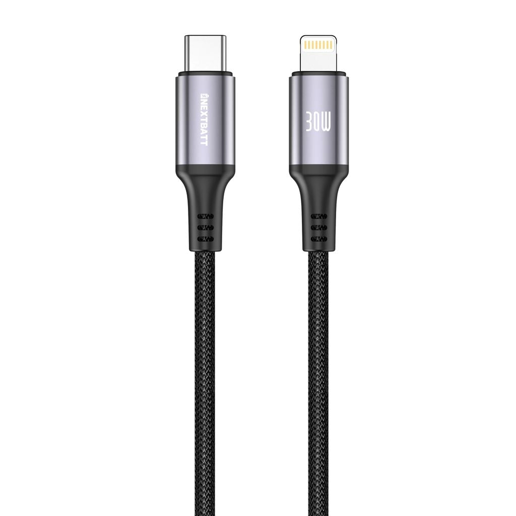 NEXTBATT USB-C to Lightning Cable 30W, 3A, 1m - Black