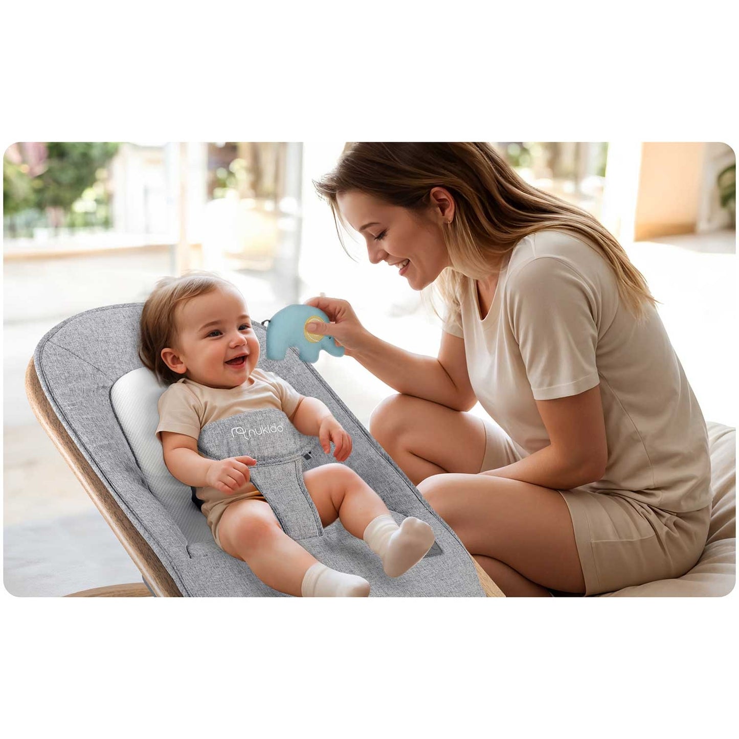 NK-53 Nukido rocking chair with toys - gray