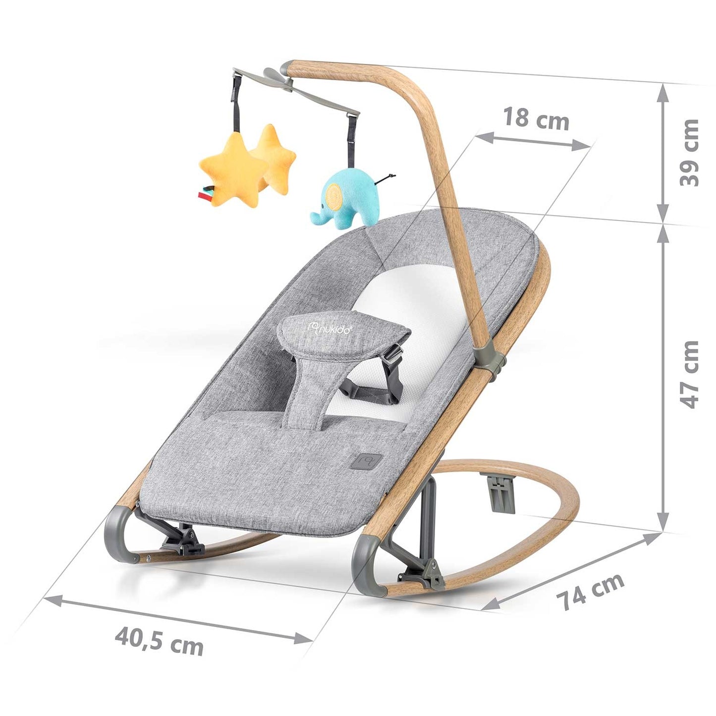 NK-53 Nukido rocking chair with toys - gray