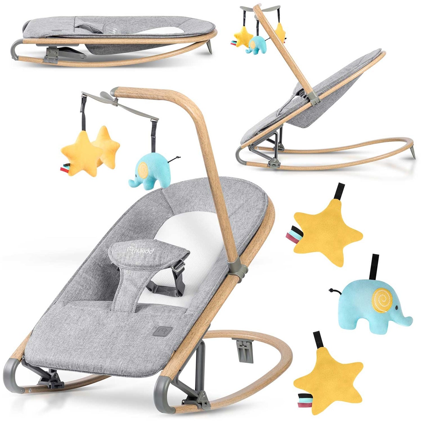 NK-53 Nukido rocking chair with toys - gray