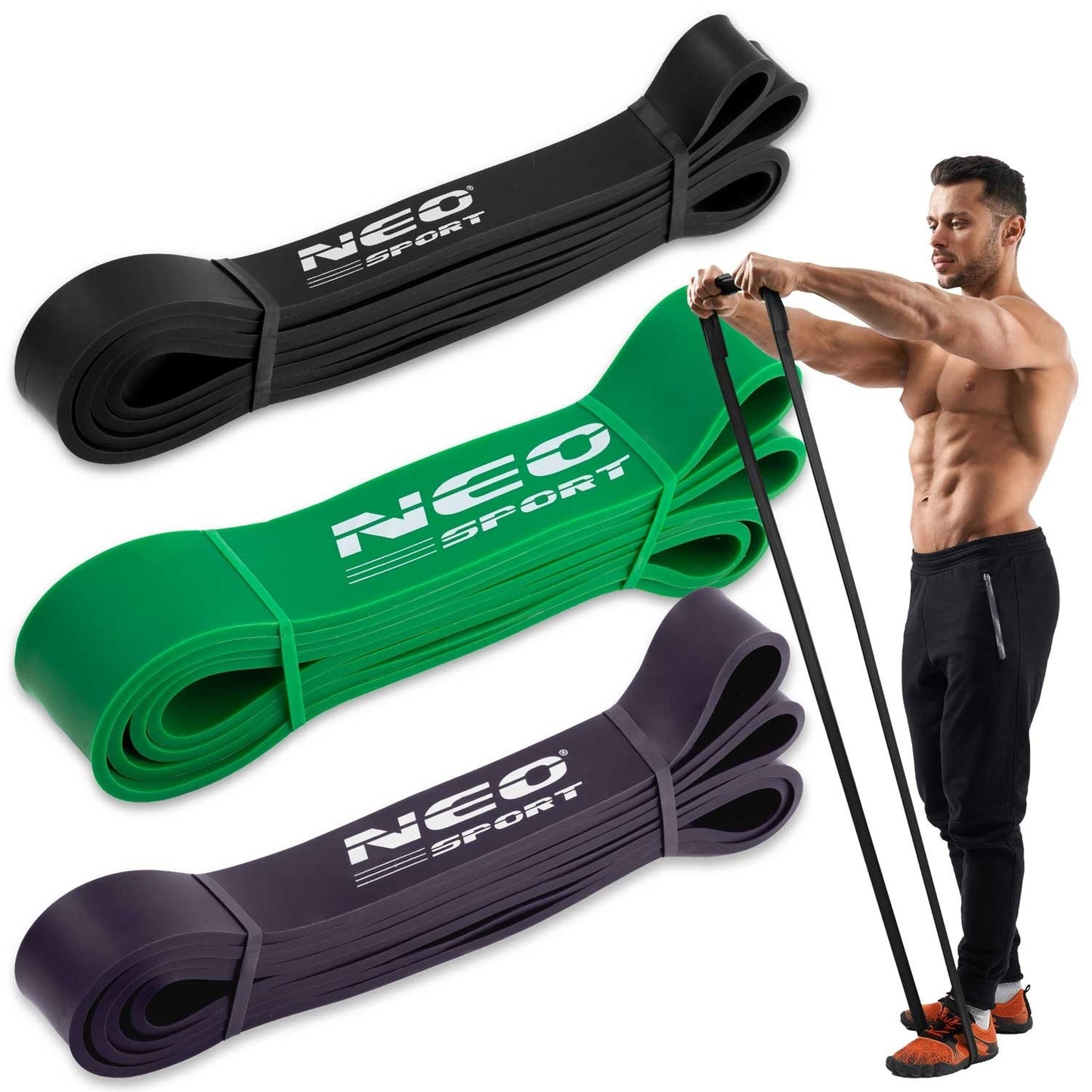 NS-960 Neo-Sport exercise resistance band set, 3 pcs