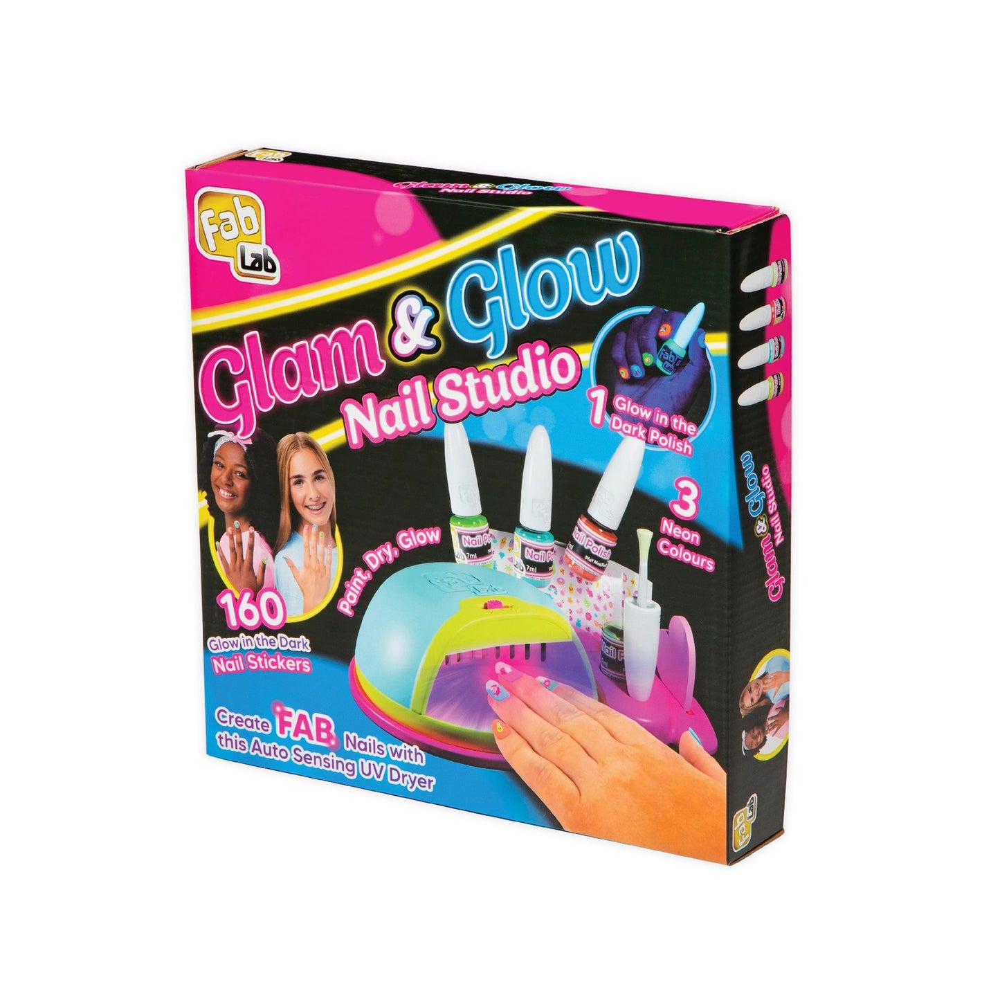 Glow & Neon Nail Studio Kit with UV Dryer