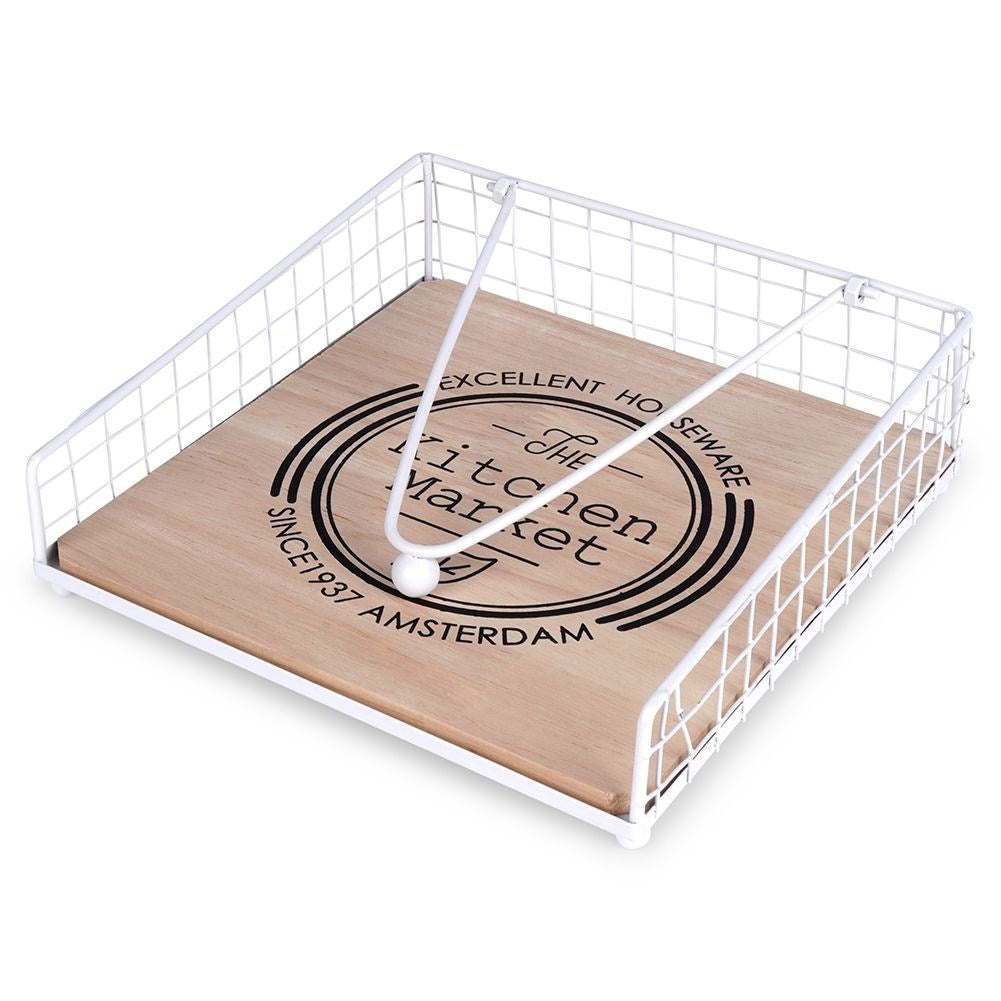 Napkin holder with large capacity and weight for wind protection.