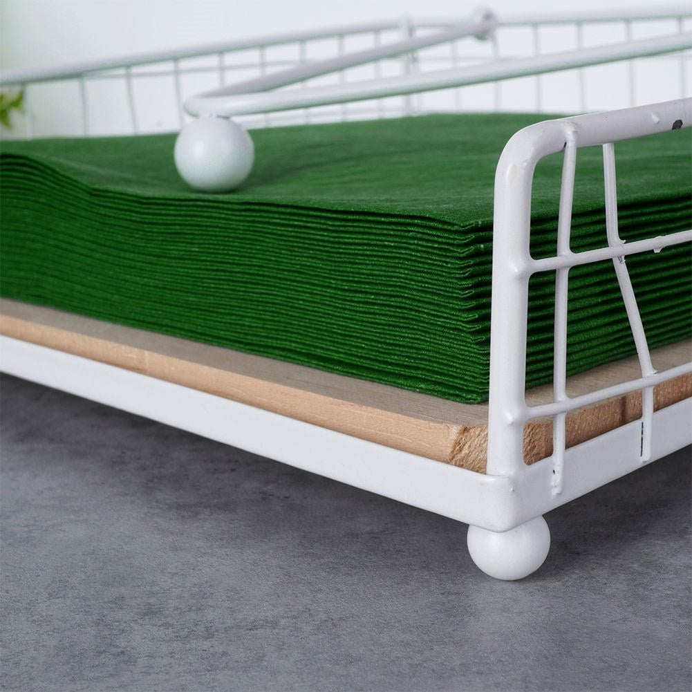 Napkin holder with large capacity and weight for wind protection.