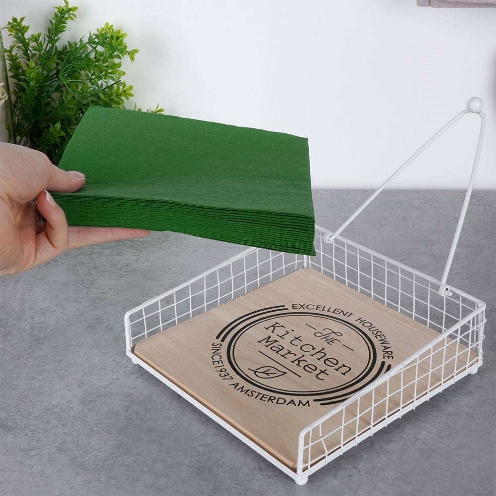Napkin holder with large capacity and weight for wind protection.