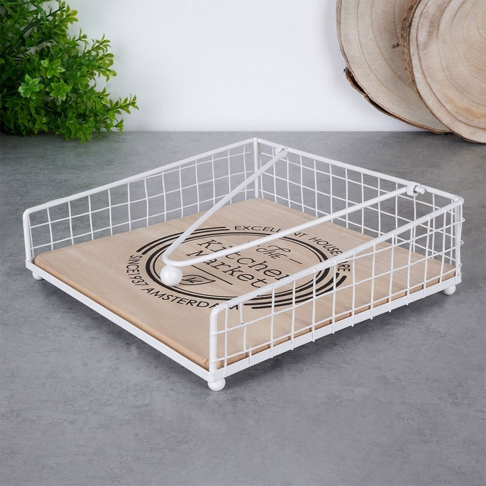 Napkin holder with large capacity and weight for wind protection.