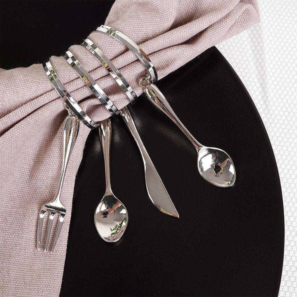 Napkin rings 4-pack, silver, metal, 4 cm, elegant cutlery