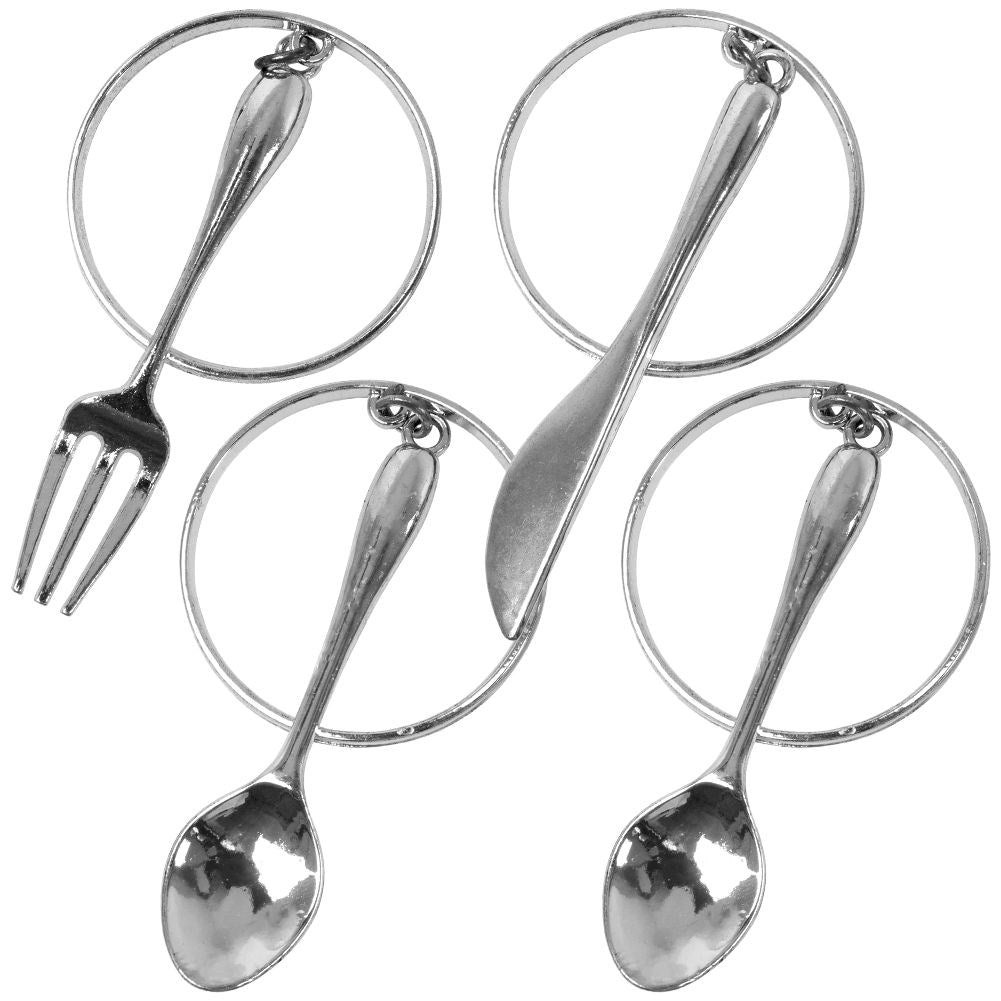 Napkin rings 4-pack, silver, metal, 4 cm, elegant cutlery