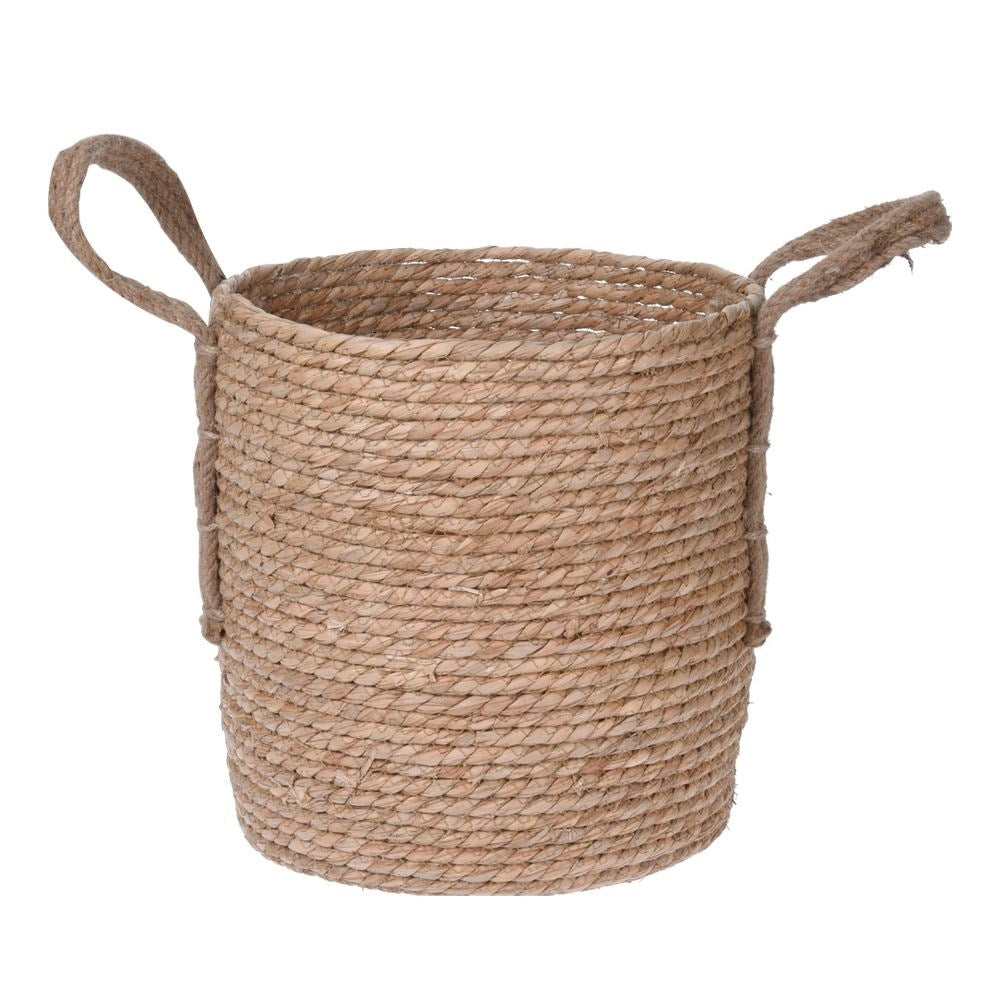 Natural Seagrass Basket with Handle - For Plants and Storage