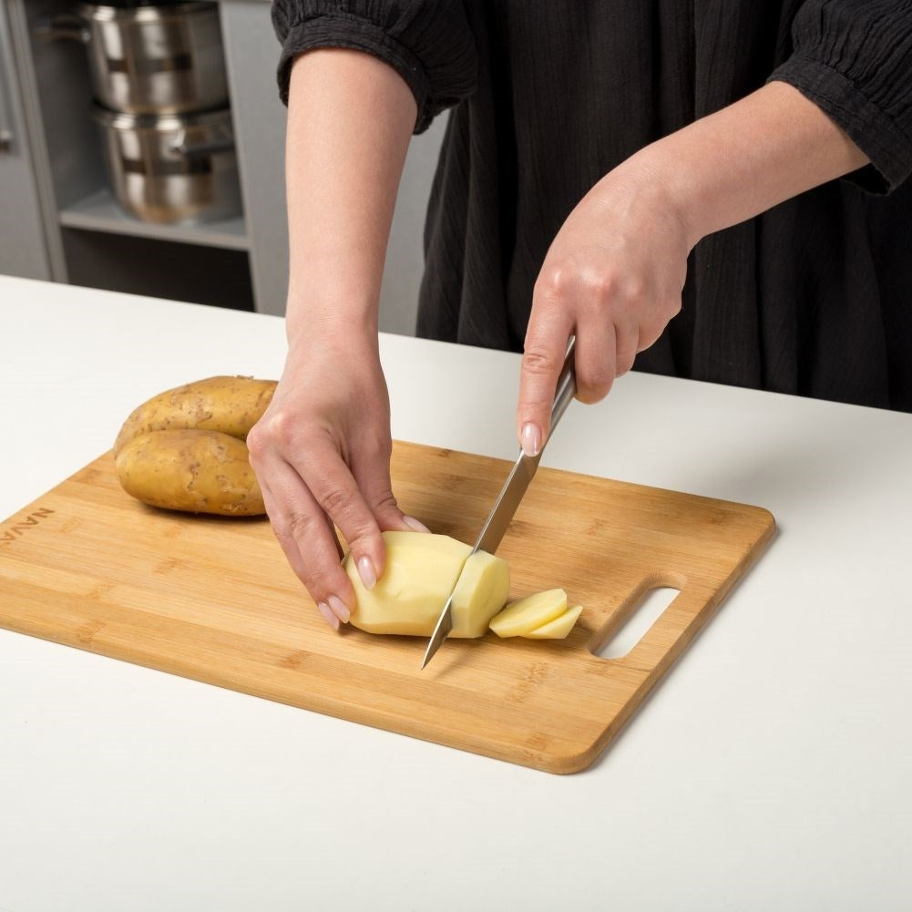Natural bamboo cutting board for snacks and meals