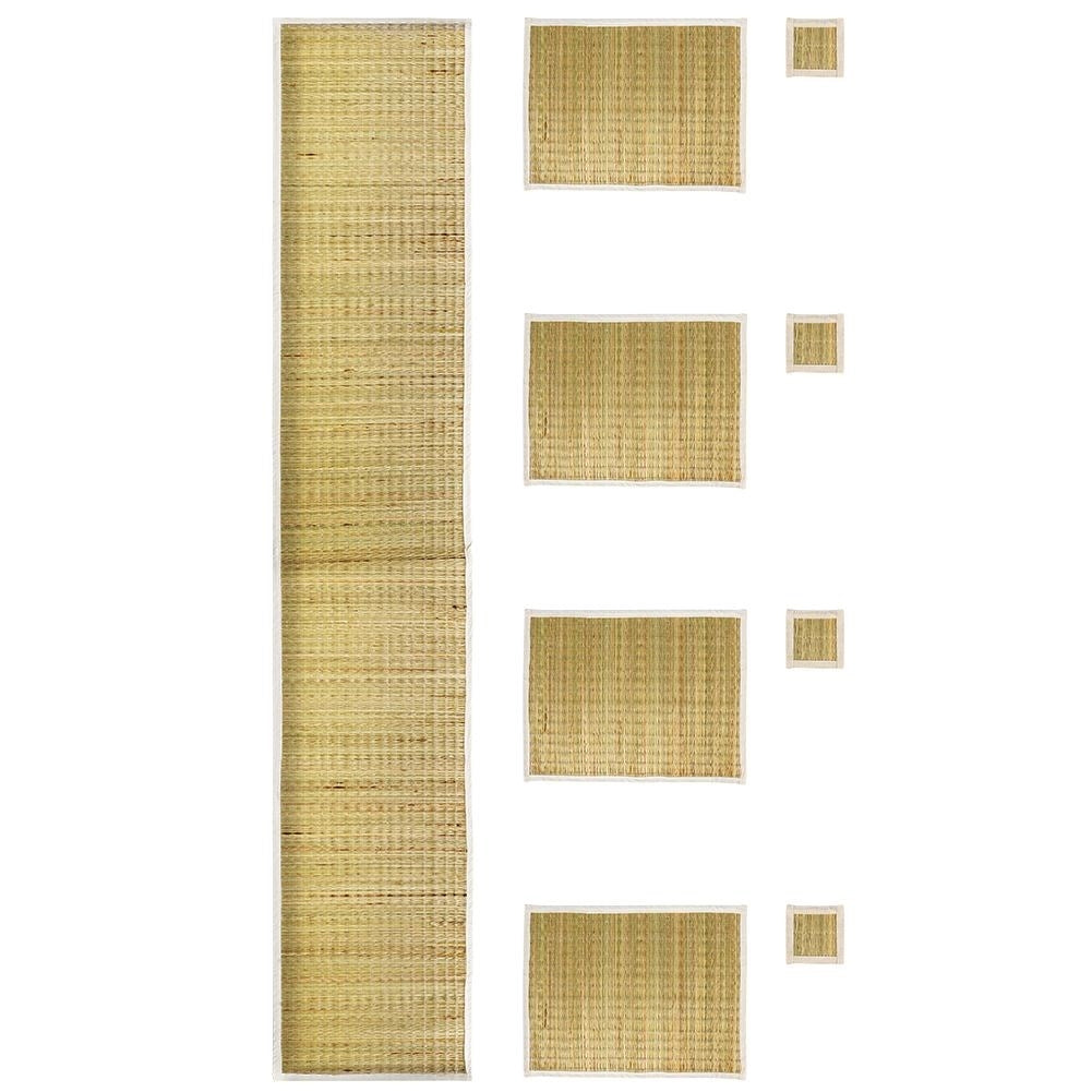 Natural grass set: Placemats, coasters & runners