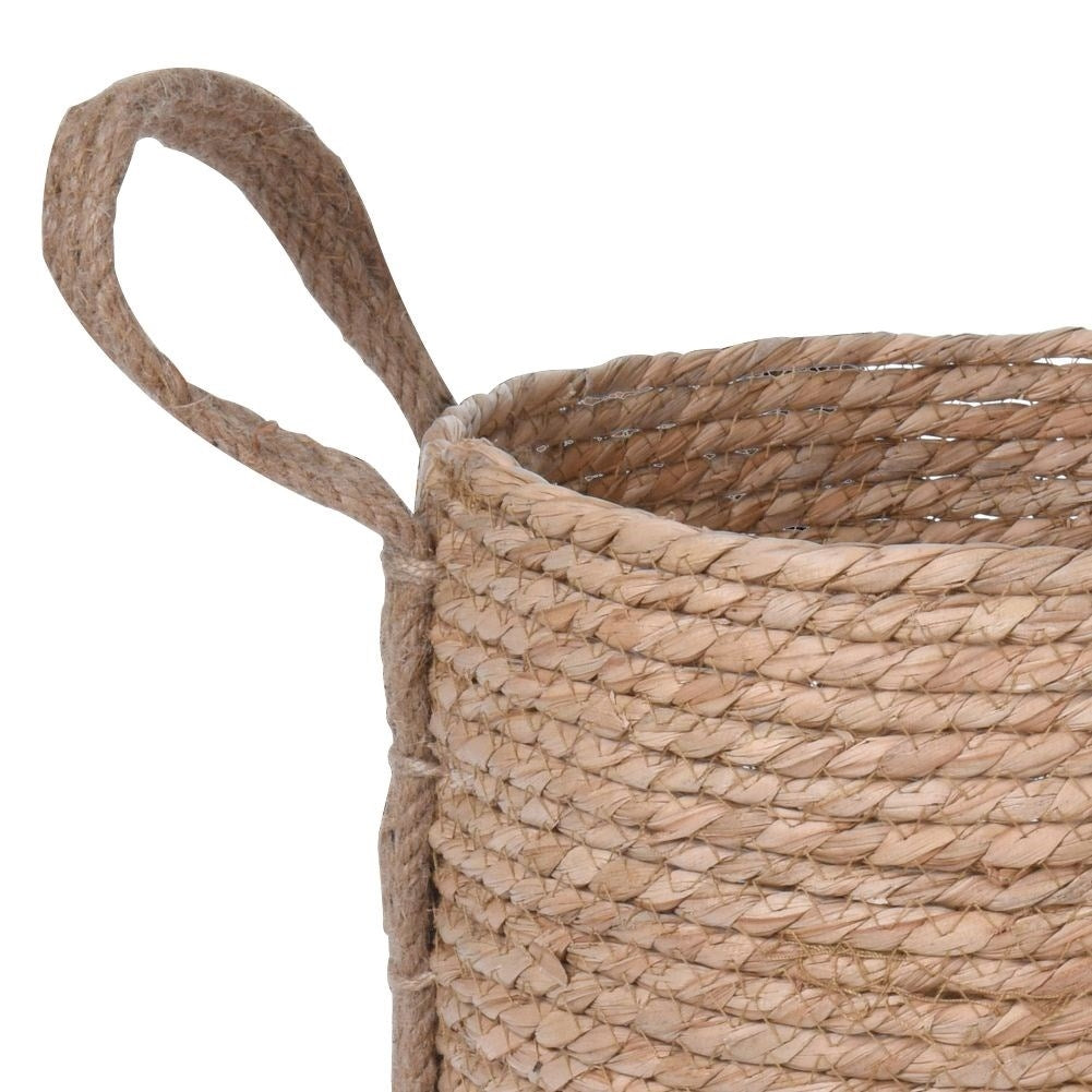 Natural seagrass basket with handle for plants or storage