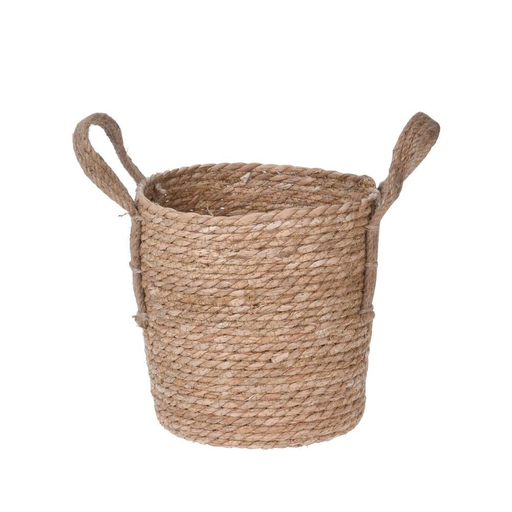 Natural seagrass basket with handle for potting/storage