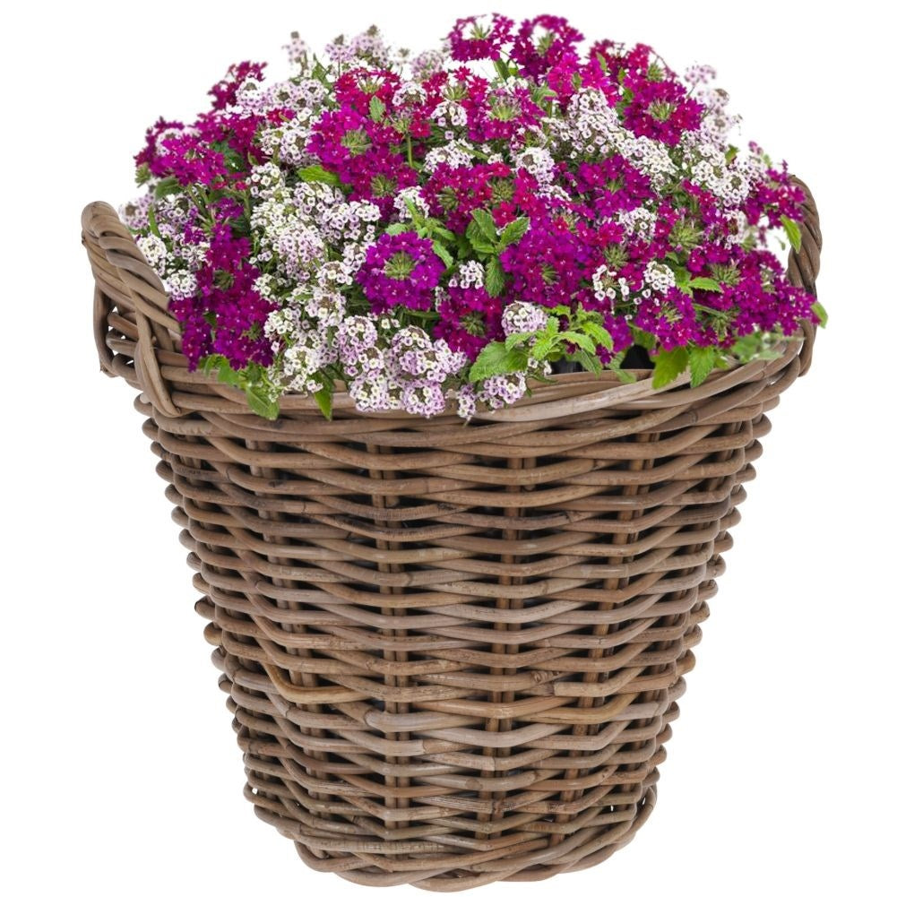 Natural wicker basket for plants and flowers