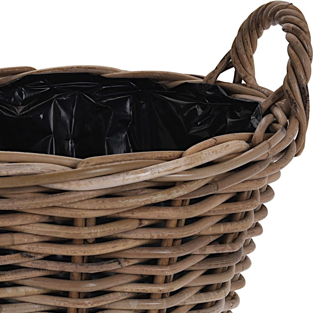 Natural wicker basket for plants and flowers