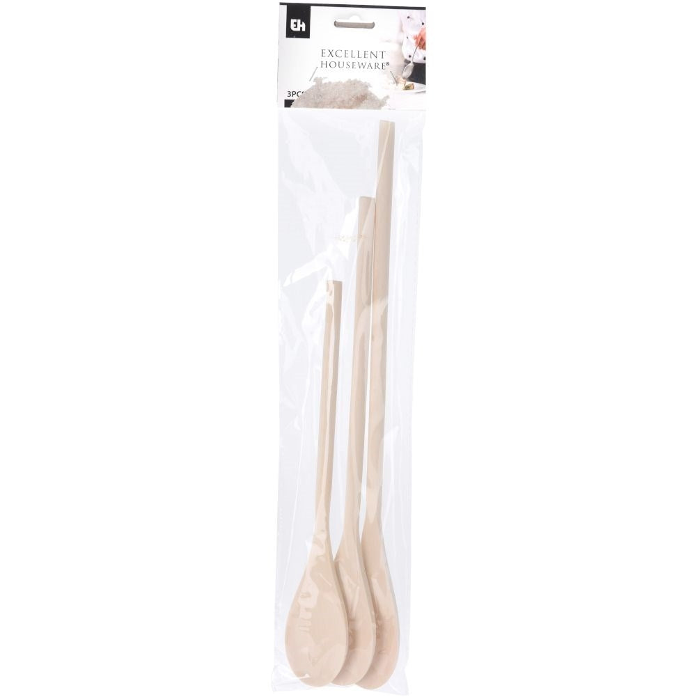 Natural wooden kitchen utensils - 3 different lengths