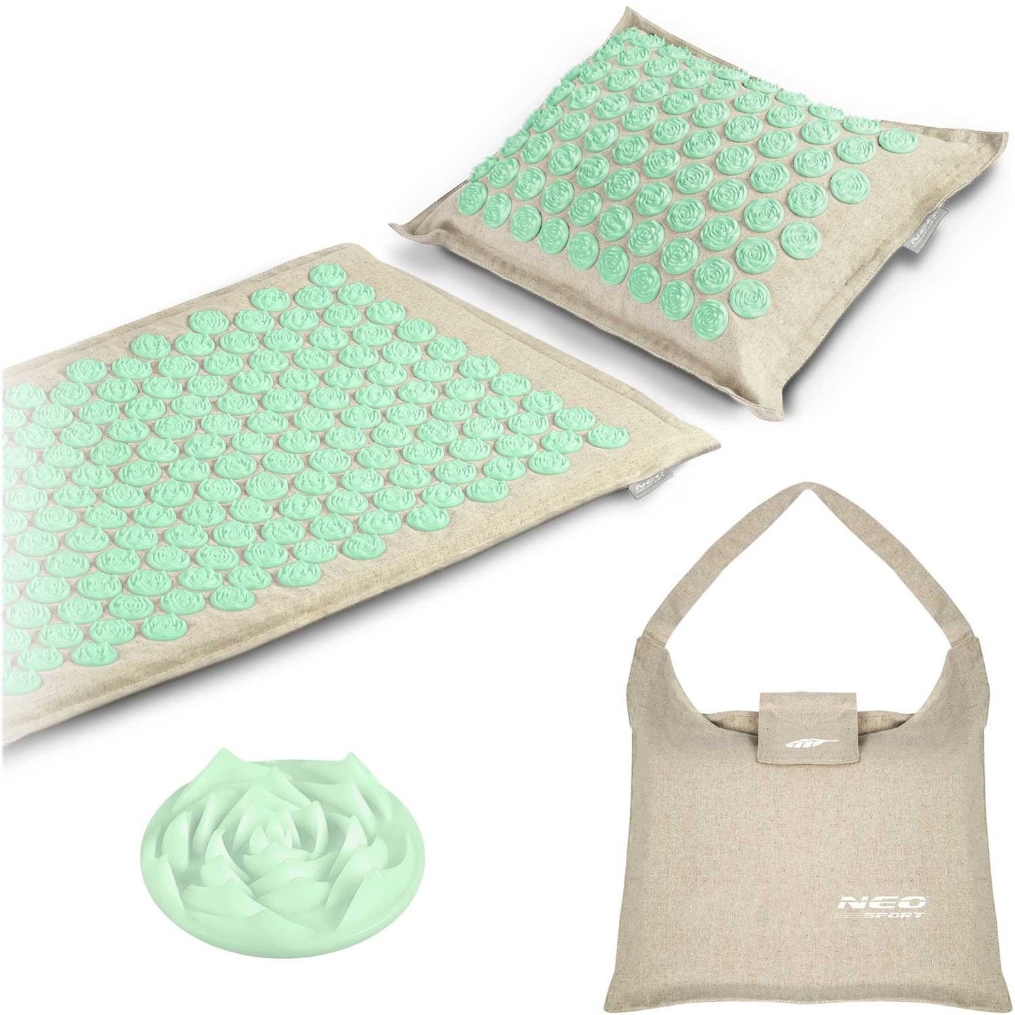 Neo-Sport 190201 spiked acupressure mat, grey-mint