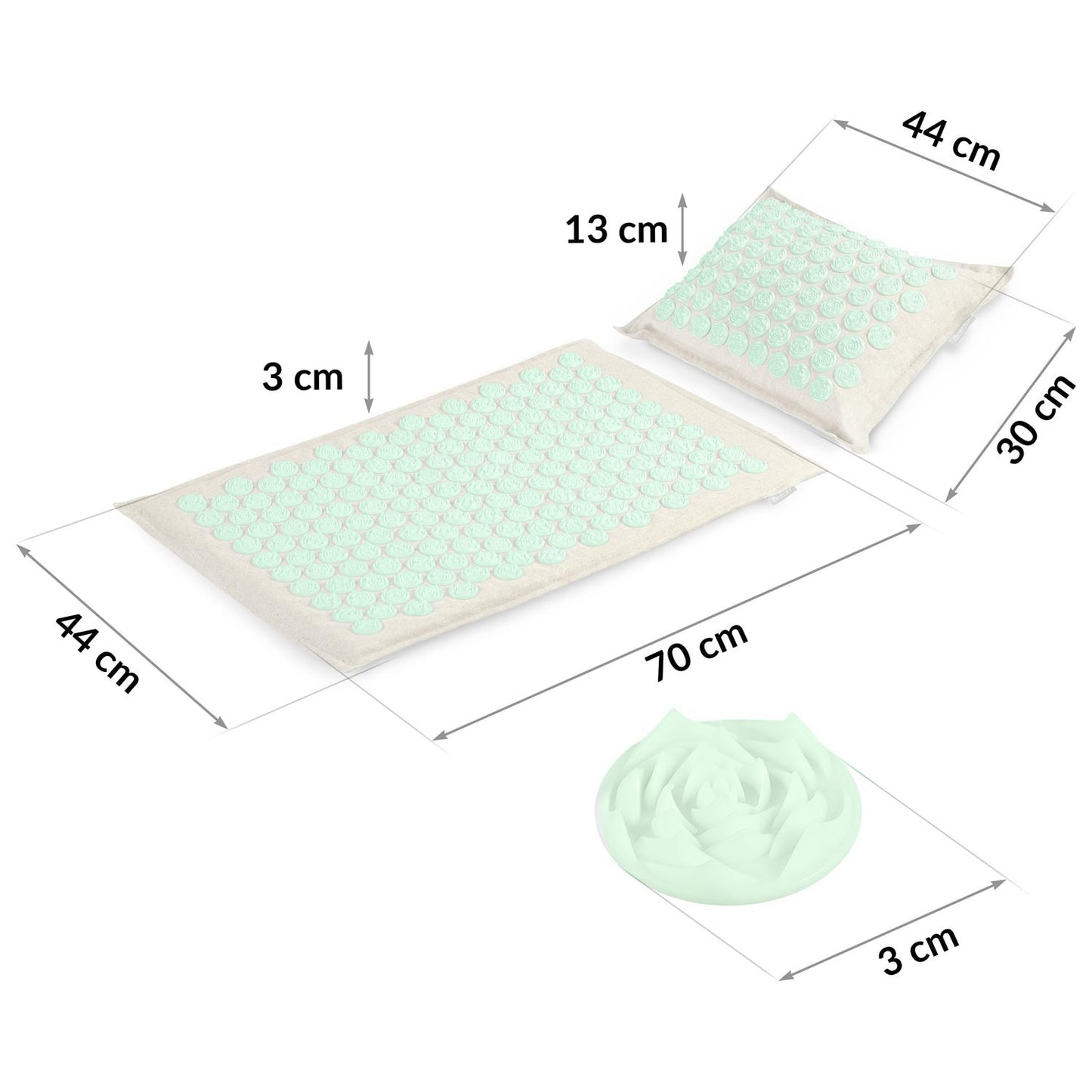 Neo-Sport 190201 spiked acupressure mat, grey-mint