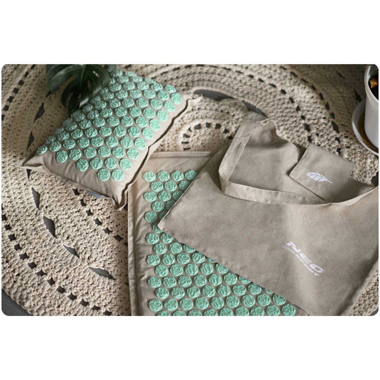 Neo-Sport 190201 spiked acupressure mat, grey-mint